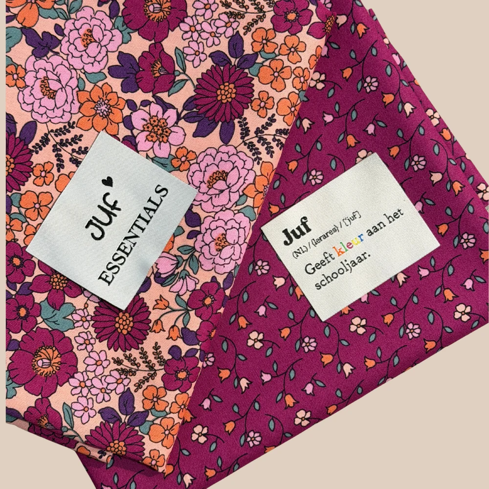 Pakket ruffle etui - bloemen magenta - Afbeelding 3