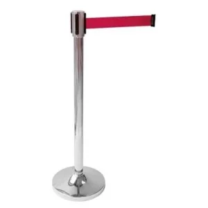 Afzetpaal met rood lint
