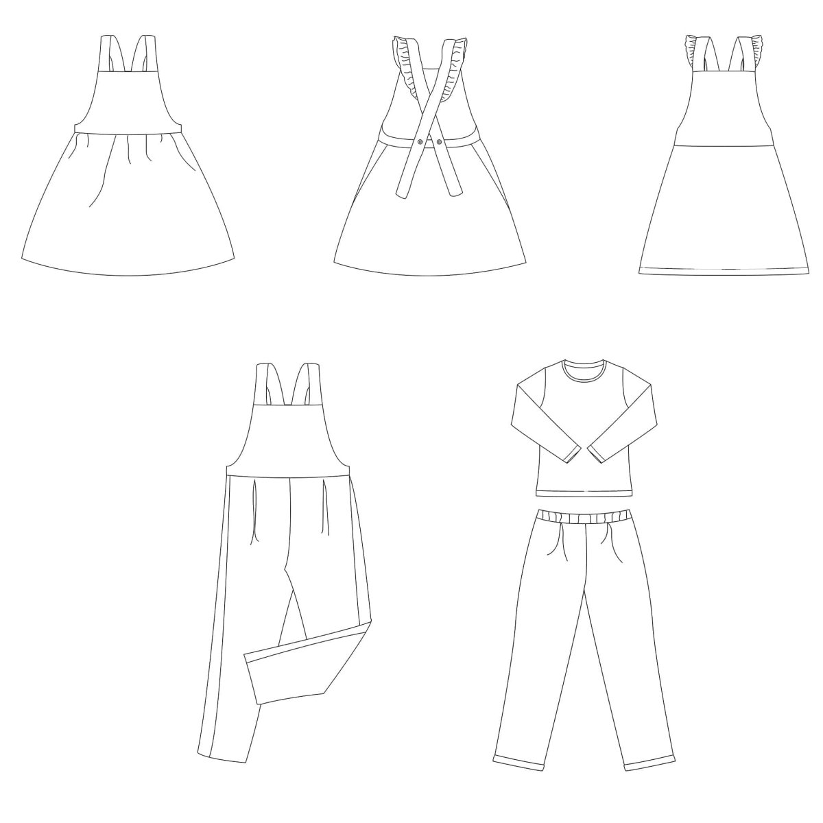 Bel'Etoile - Willa jurk en jumpsuit kids (papieren patroon) - Afbeelding 2