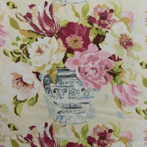 PT katoen bloemenvaas beige/roze