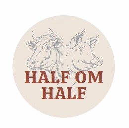 Sticker 'Half om half'