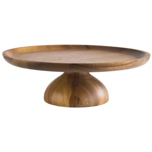 Taartplateau hout  laag
