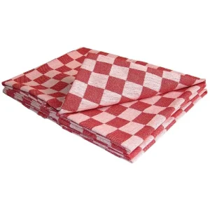 Theedoek rood geblokt