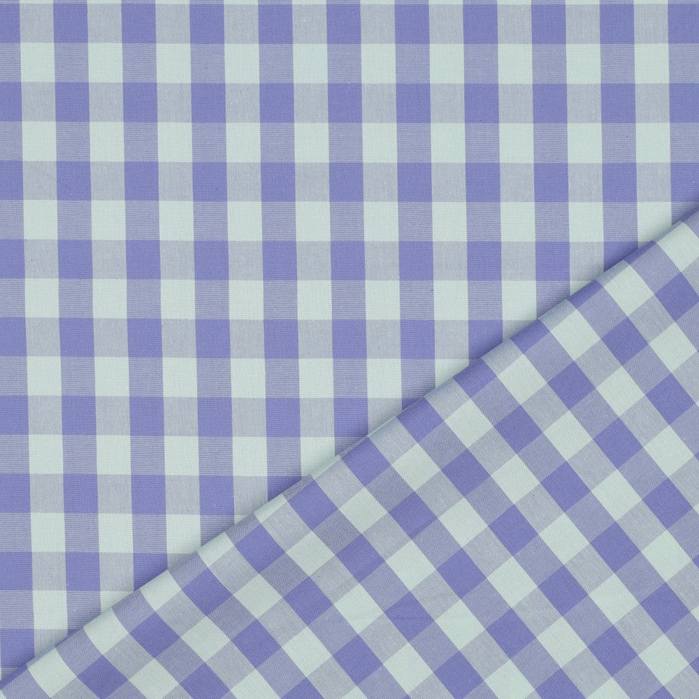 Yarn dyed katoen ruiten lavendel/groen - Afbeelding 3